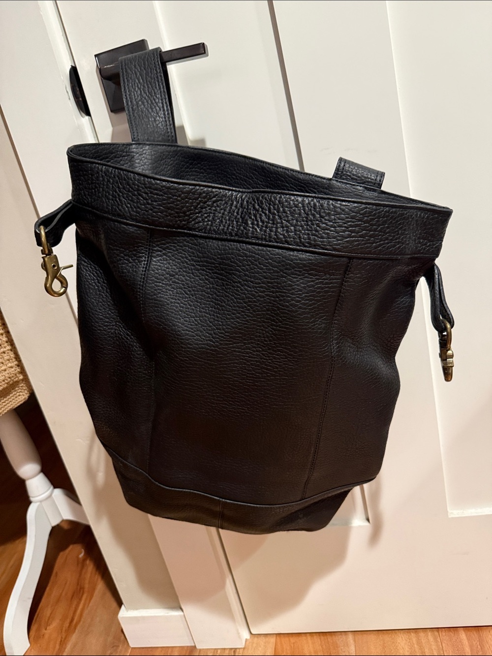 New Vintage Banana Republic Black Leather Backpack Bag